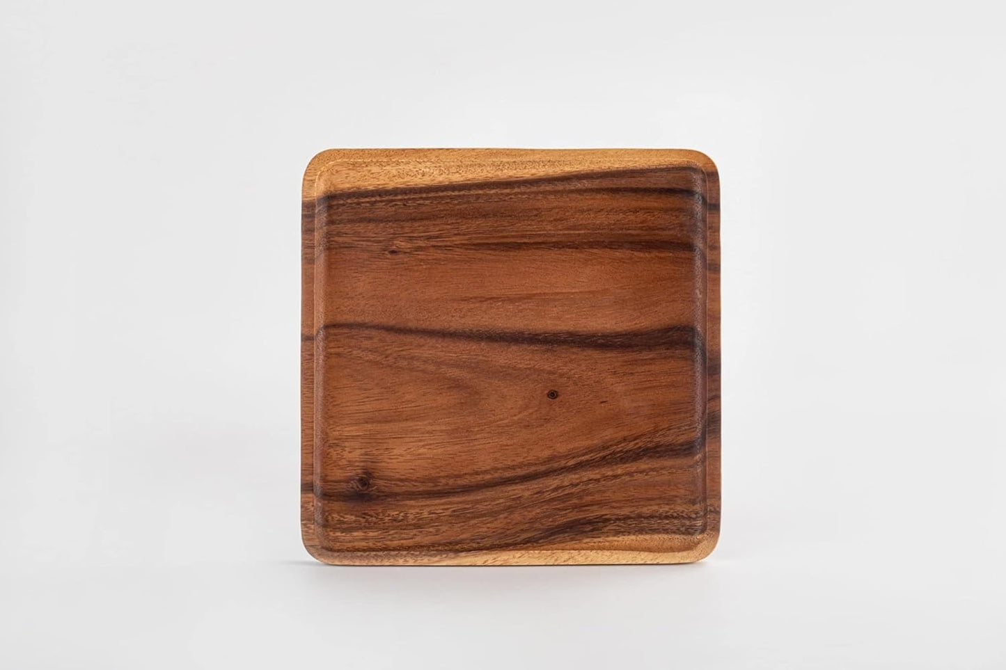 Carpentray Luxury Square Acacia Wood Nesting Plates/Trays/Charger (Set of 4)