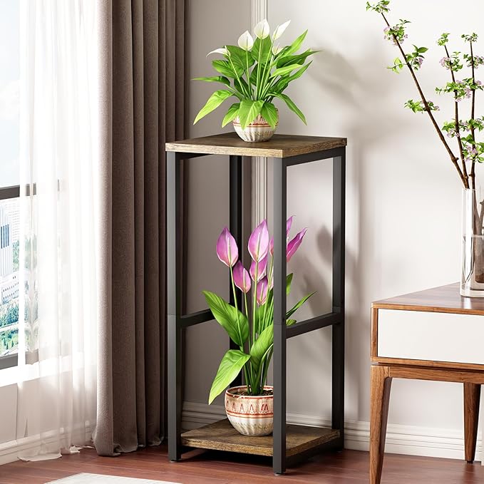 modern plant stand indoor Carpentray Wooden Plant Stand Indoor Corner Tall 2 Tier Wooden Modern – Carpentray Home