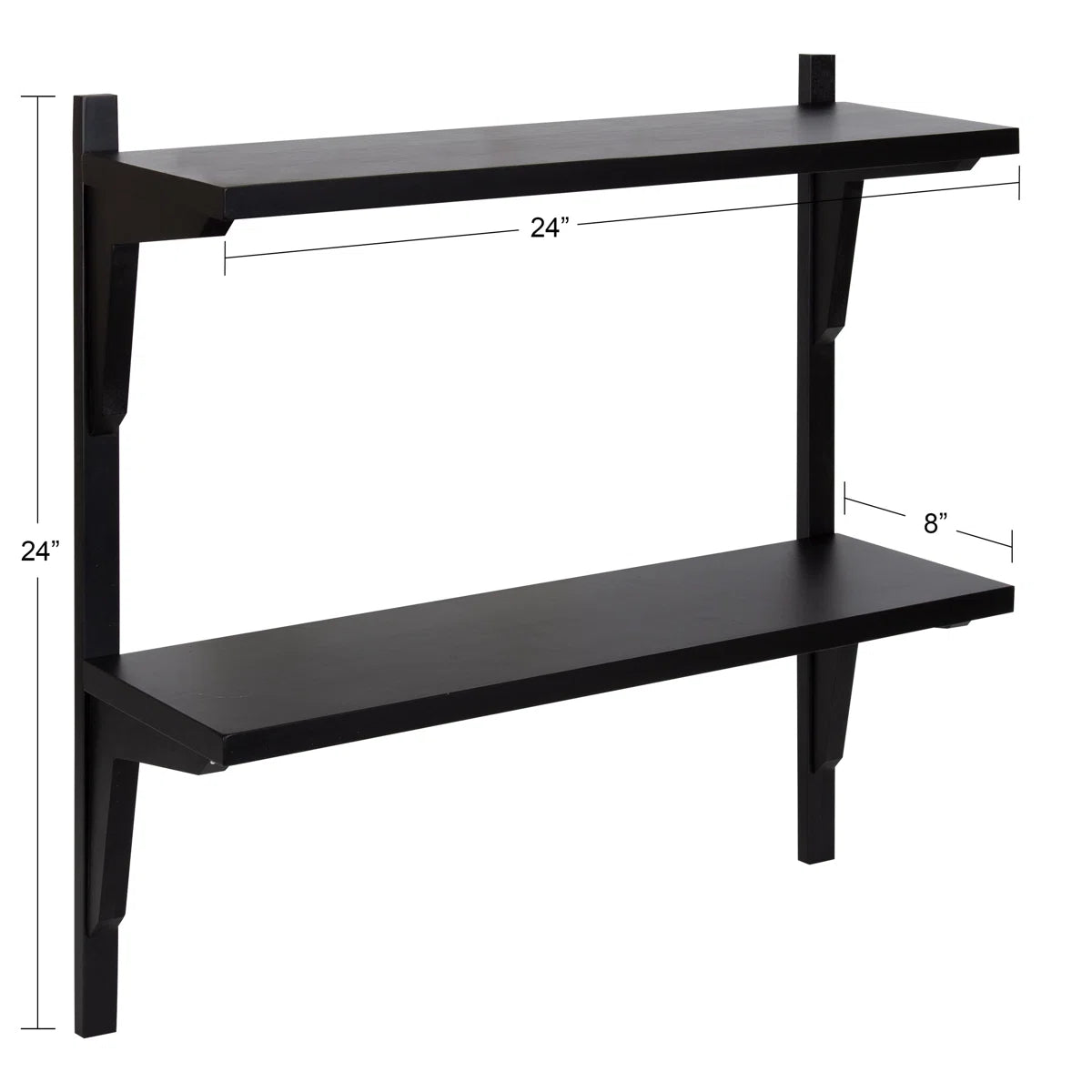 2 Piece Poplar Tiered Shelf Boxy Wooden Wall Shelf, Home Decor Items Wall Mounted Book Shelf