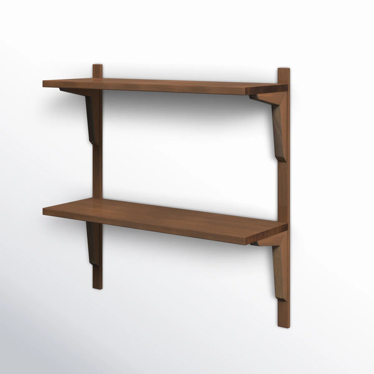 2 Piece Poplar Tiered Shelf Boxy Wooden Wall Shelf, Home Decor Items Wall Mounted Book Shelf Shelves for Living Room, Kitchen
