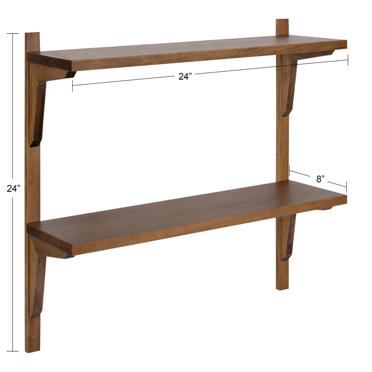 2 Piece Poplar Tiered Shelf Boxy Wooden Wall Shelf, Home Decor Items Wall Mounted Book Shelf Shelves for Living Room, Kitchen