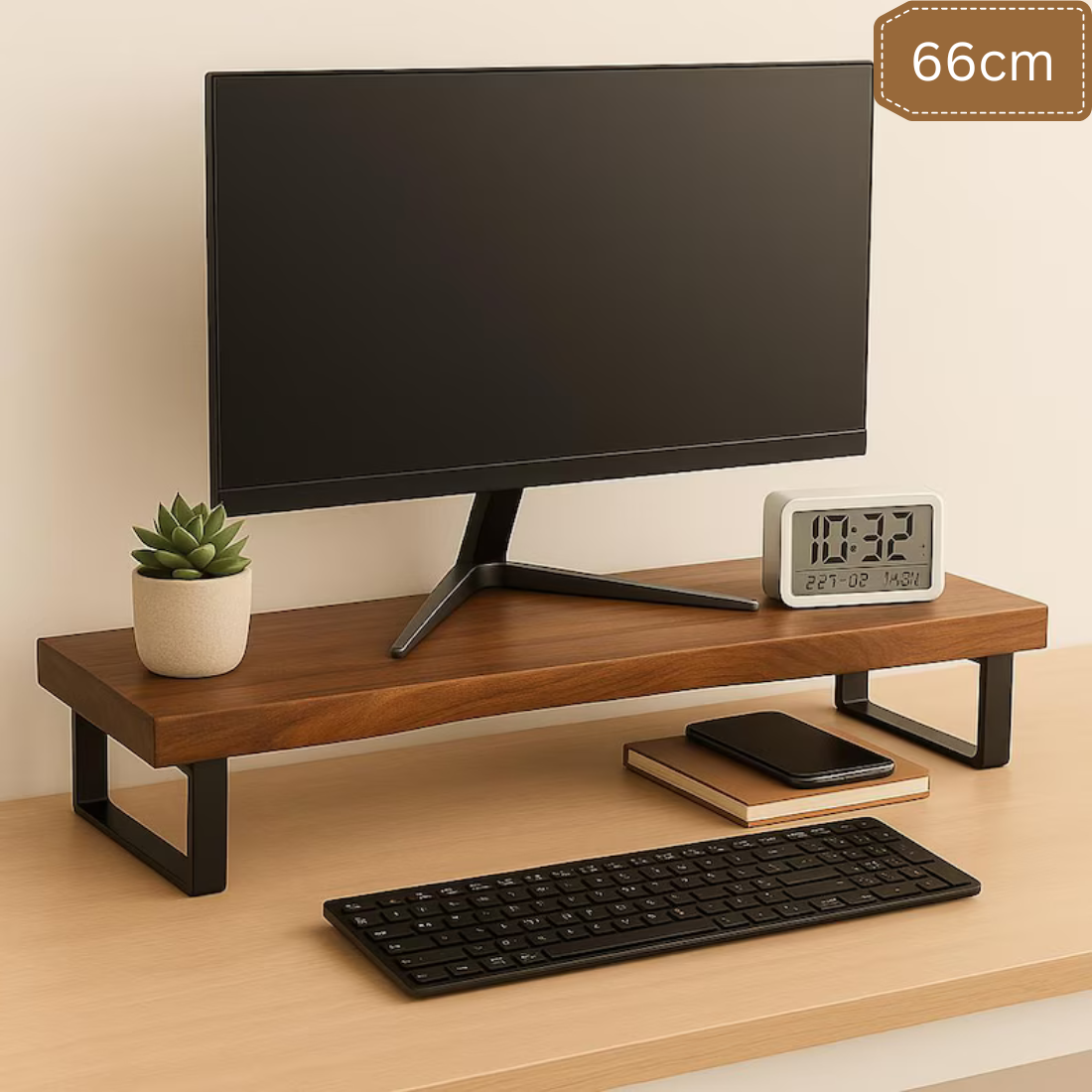 Carpentray 66Cm Long Wooden Monitor Riser (Brown)