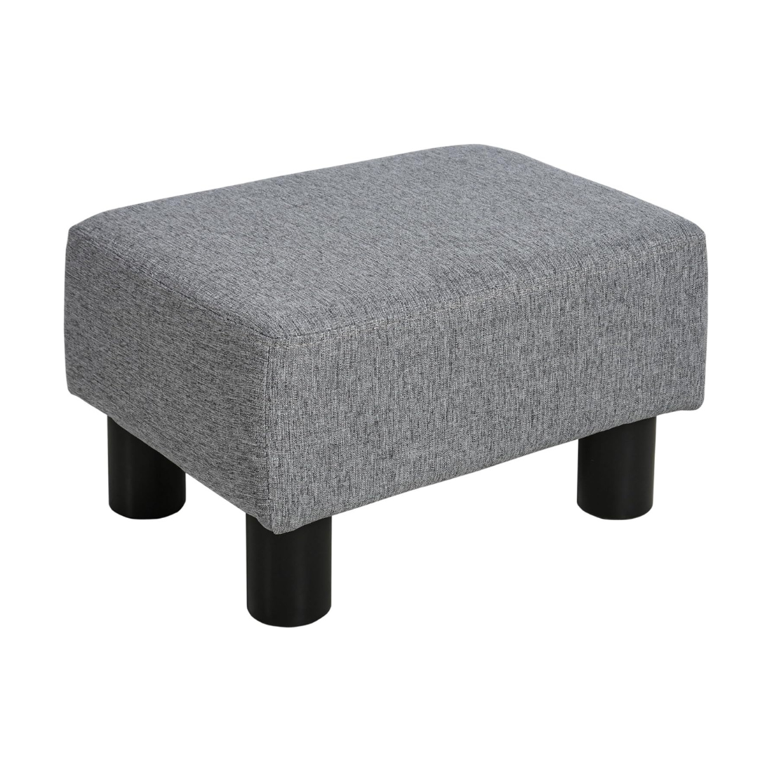 Carpentray Ottoman Foot Rest, Small Foot Stool with Linen Fabric Upholstery and Plastic Legs, Cube Ottoman for Living Room, Gray