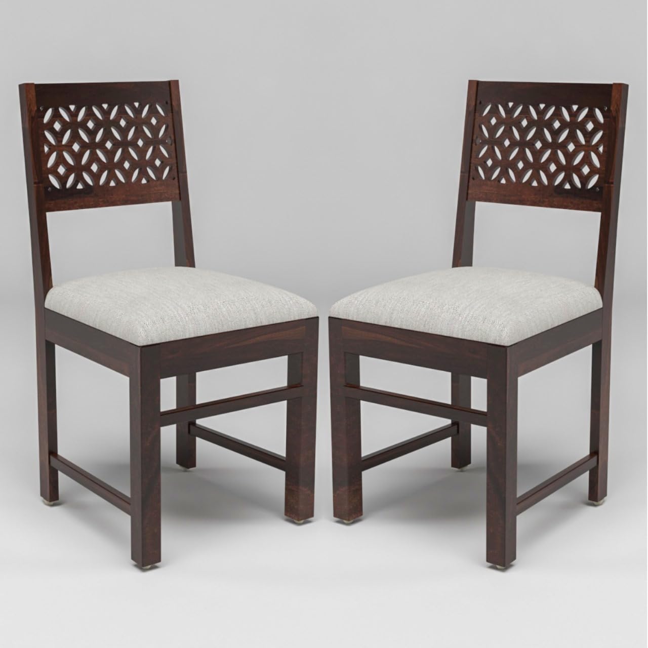 Carpentray Furniture Sheesham Wooden 2 Dining Chair Soft Cusion Set of 2 for Living Room