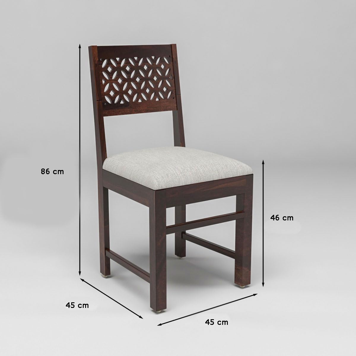 Carpentray Furniture Sheesham Wooden 2 Dining Chair Soft Cusion Set of 2 for Living Room