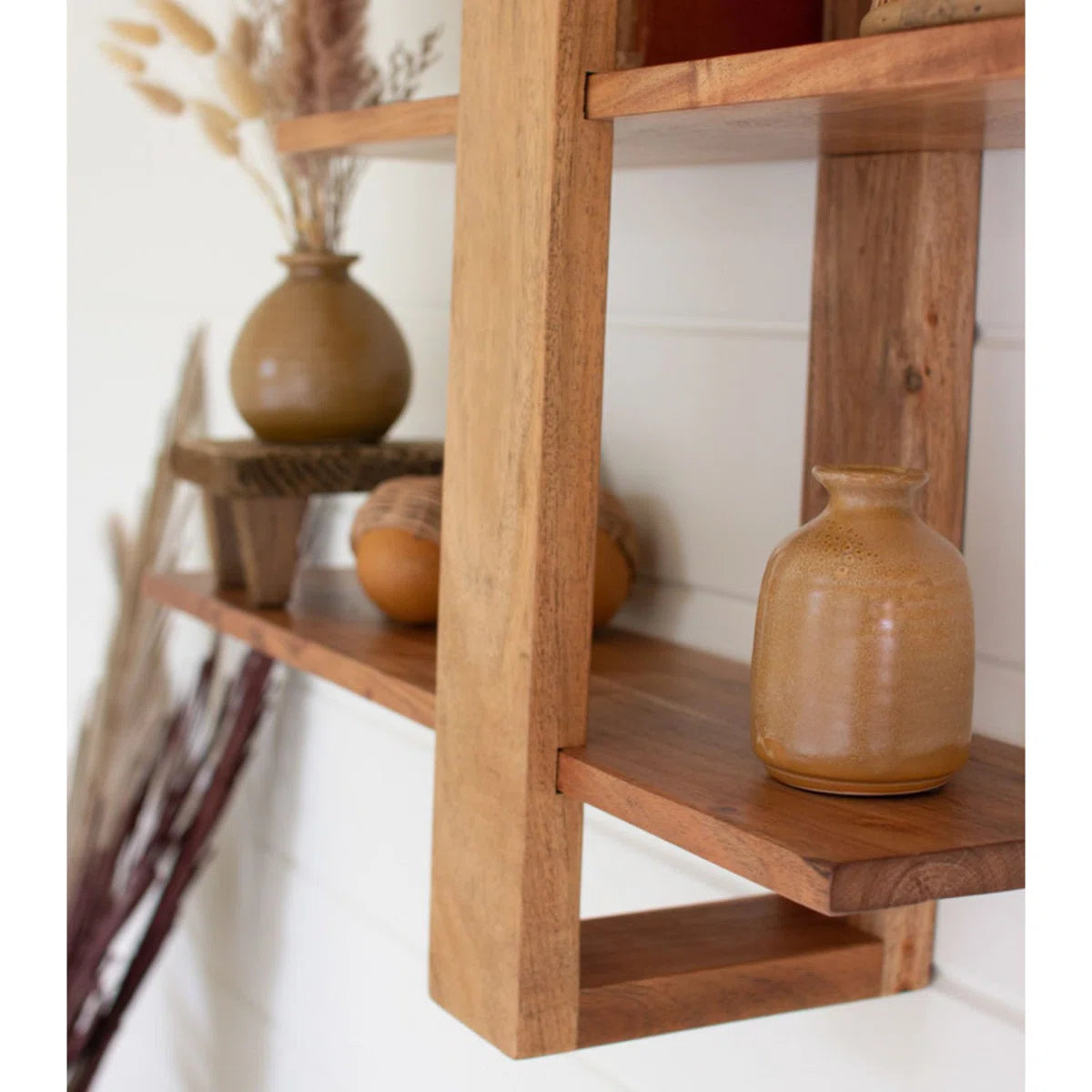 Carpentray 3 Piece Acacia Tiered Shelf with Adjustable Shelves