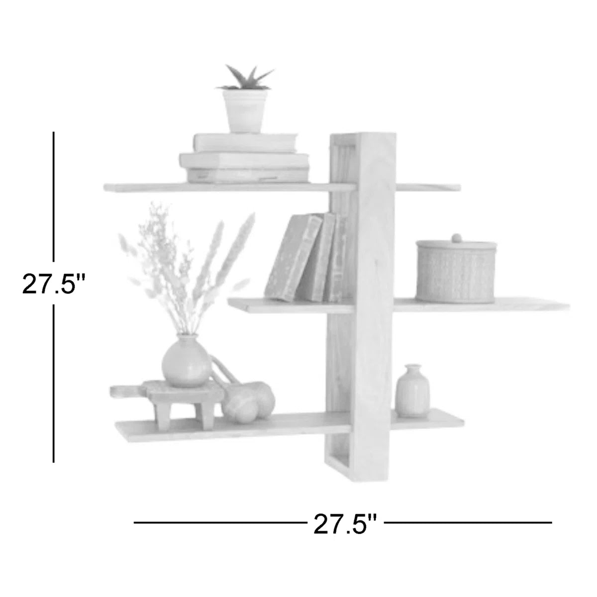 Carpentray 3 Piece Acacia Tiered Shelf with Adjustable Shelves
