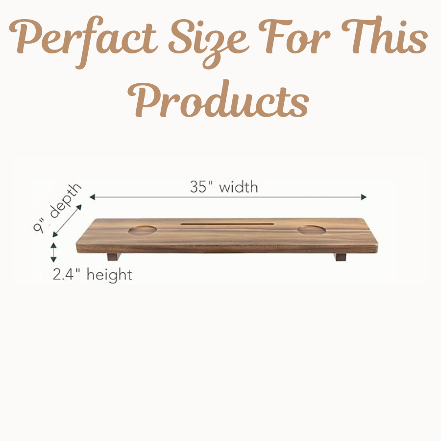 Carpentray Premium Bathtub Tray | Large & Thick Bath Tub Tray | Solid Acacia Wood Bath Tray for Tub