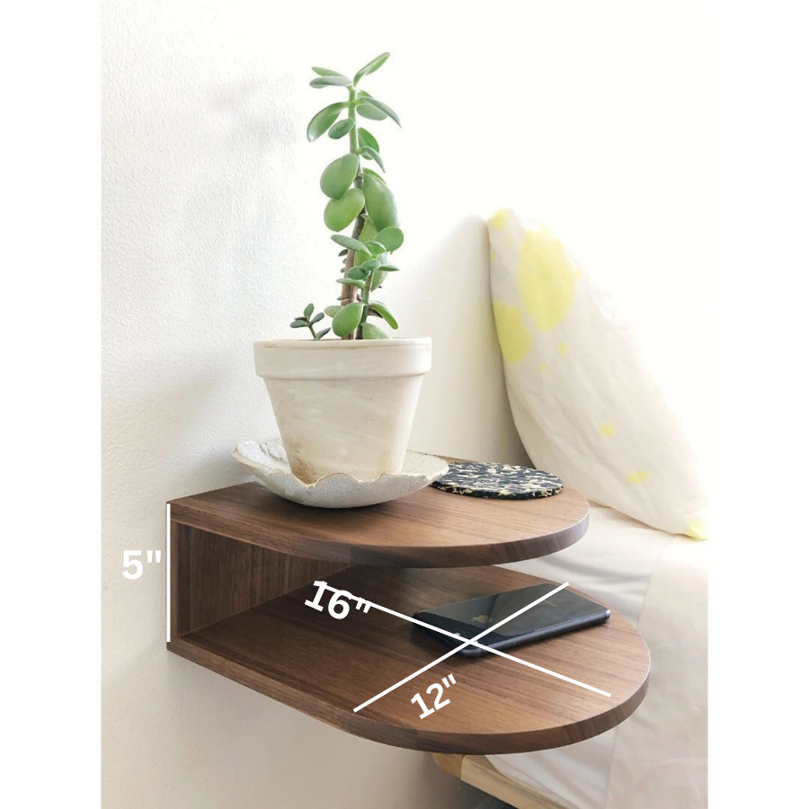 Carpentray wooden wall bedside 2 Rack Shelf