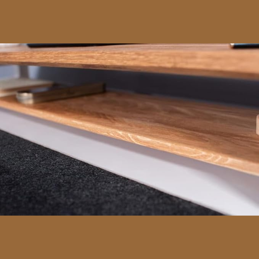 Wooden 100cm Long Monitor Riser White Legs