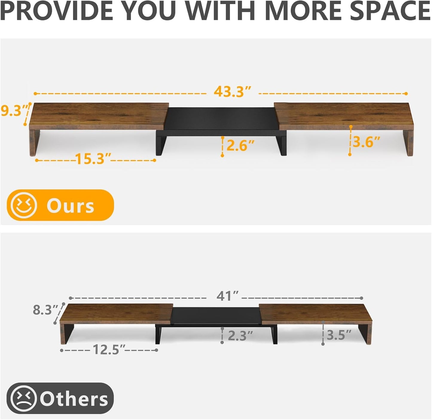 Carpentray Dual Monitor Stand Riser, Computer Monitor Stands