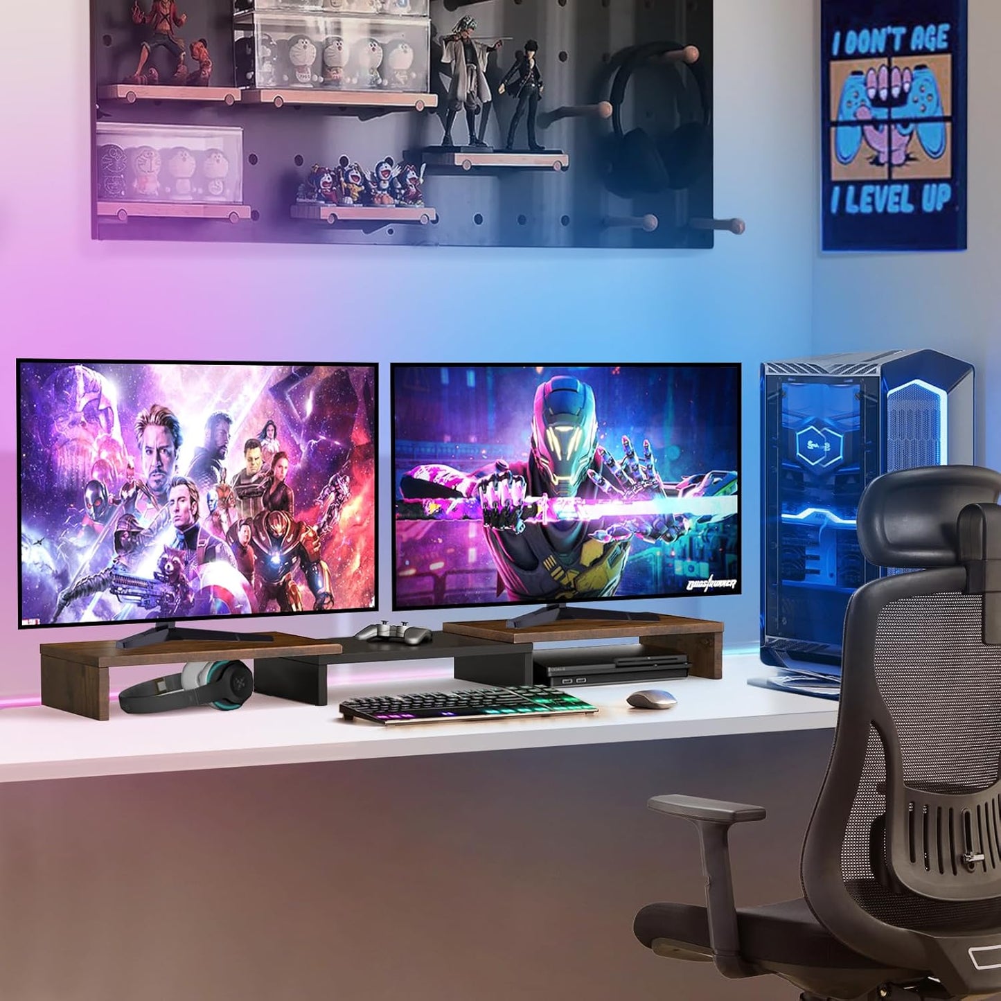 Carpentray Dual Monitor Stand Riser, Computer Monitor Stands