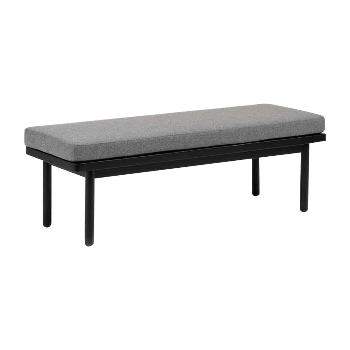 Carpentray 100Cm Long Solid Wood Bench with Gray Cushion