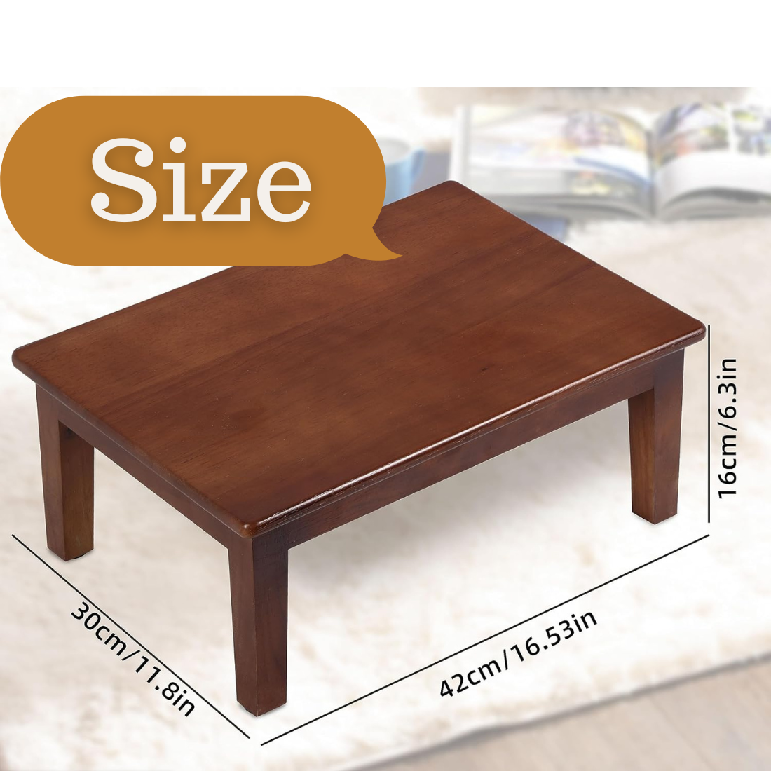 Carpentray Wooden Step Stool (Walnut Brown)