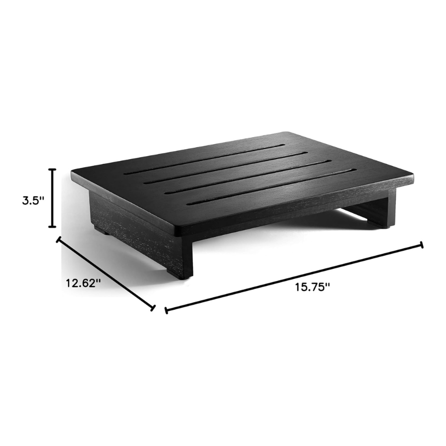 Carpentray 3.5" Wooden Step Stool for Adults (No Assemble Required)- 500 Lbs One Step Stools for High Bed Riser - Small Stepping Stool for Elderly, Seniors, Kid/Bathroom, Bed, Kitchen (Black)