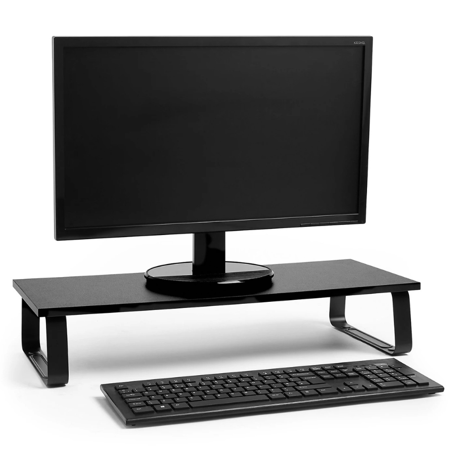 Carpentray 60cm Long Wooden Metal Monitor Riser Stand Black