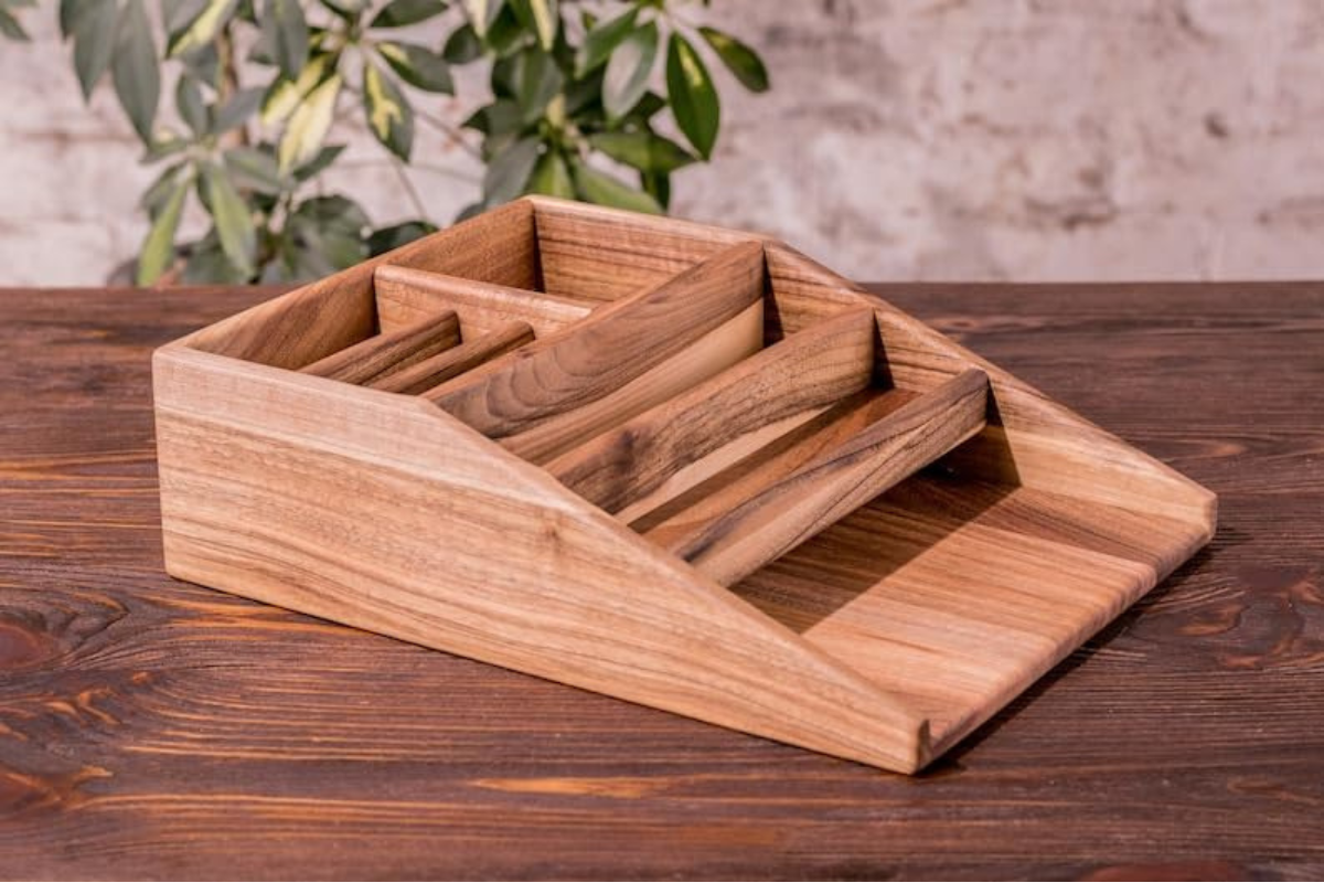 Carpentray Wooden Office Desk Organizer Tary