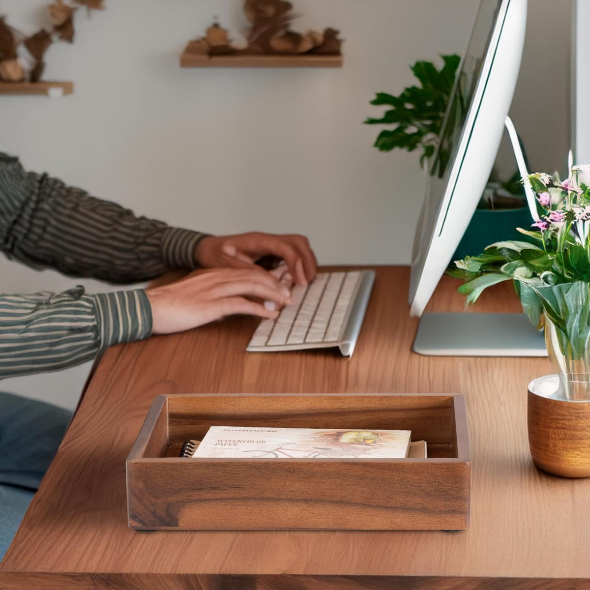 Carpentray Wooden Office Desk Tray