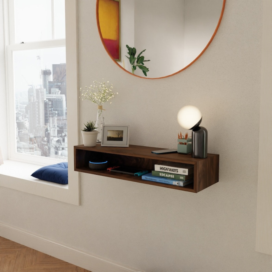 Carpentray 66cm Long Floating Entryway Console Table Built in Solid Sheesham Wood