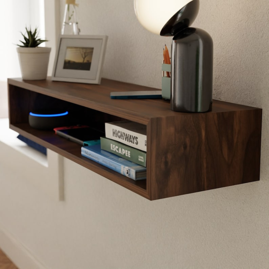 Carpentray 100cm Long Floating Entryway Console Table Built in Solid Sheesham Wood