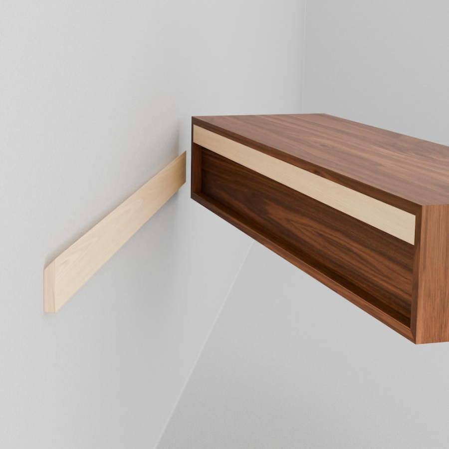 Carpentray 100cm Long Floating Entryway Console Table Built in Solid Sheesham Wood
