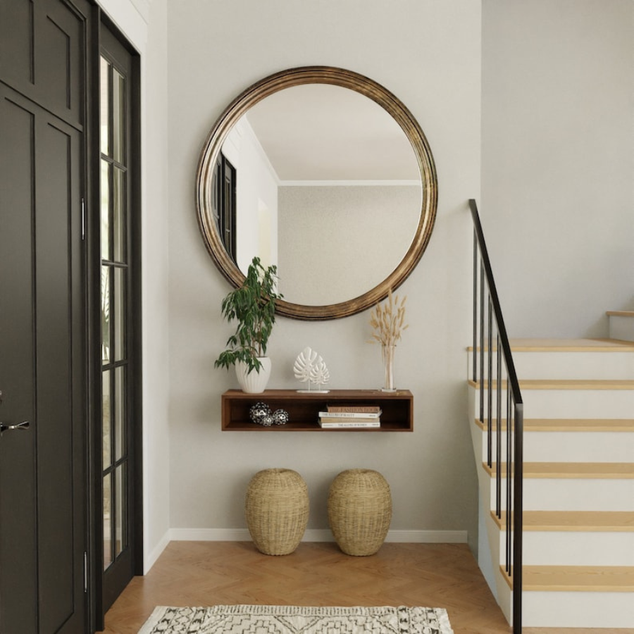 Carpentray 100cm Long Floating Entryway Console Table Built in Solid Sheesham Wood