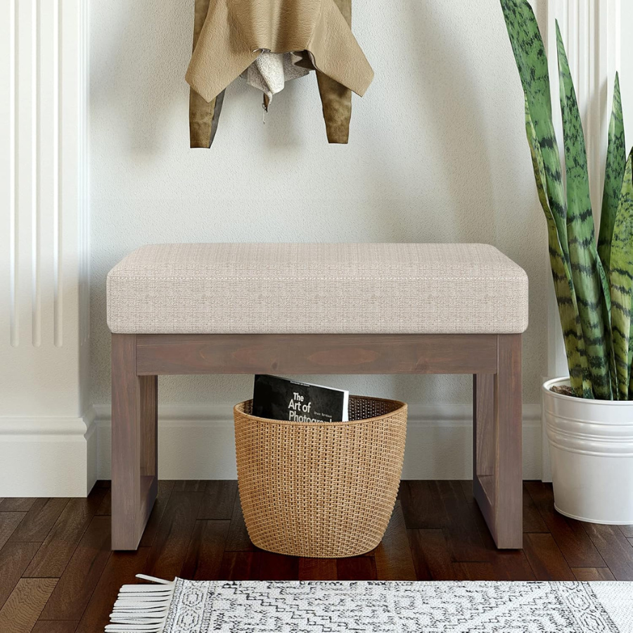 Carpentray 27 inch Rectangle Ottoman Bench in Fawn Lite Brown