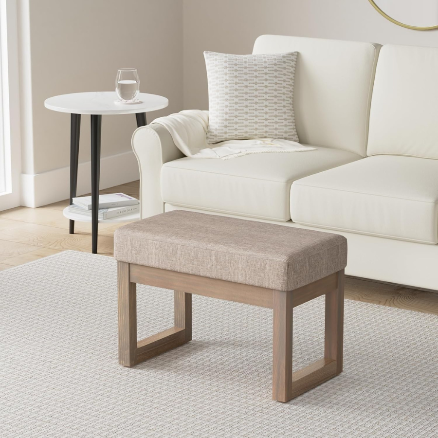 Carpentray 27 inch Rectangle Ottoman Bench in Fawn Golden Brown