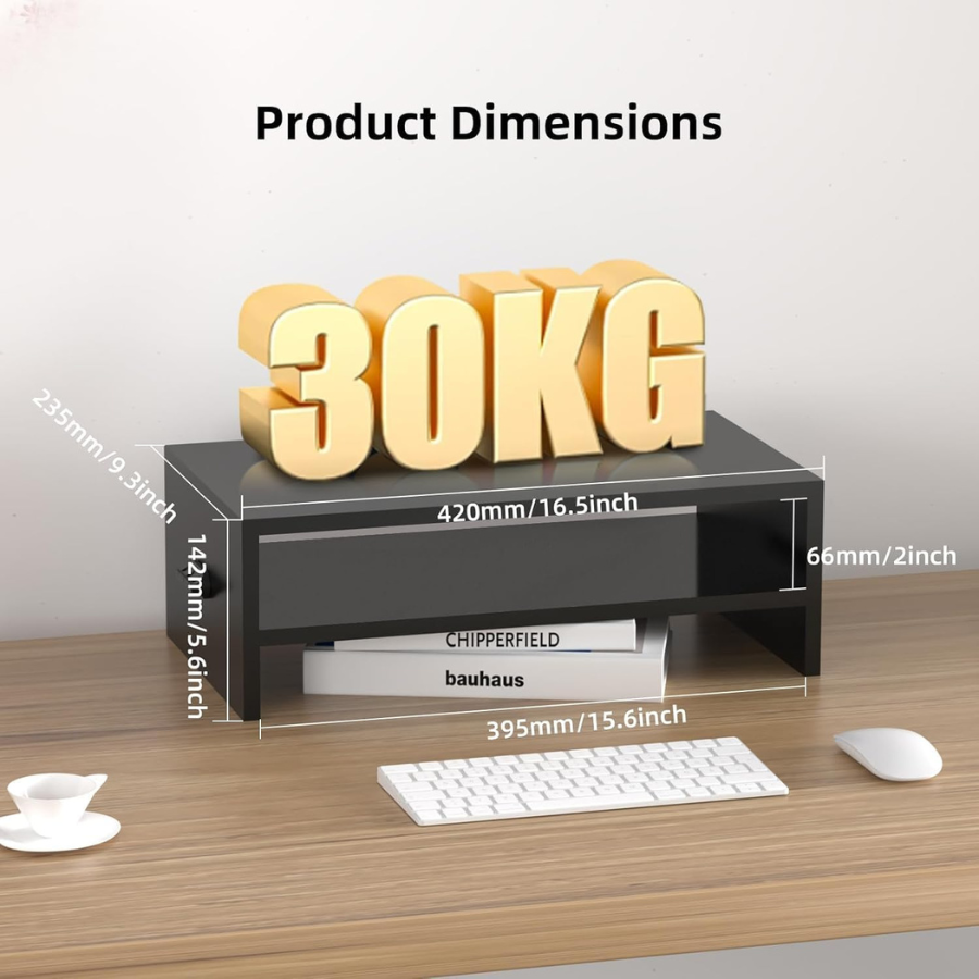Monitor Stand Riser, Desktop Stand, Computer Stand, Ergonomic Design, Two-Level Design, Desktop Organization, Keyboard Smartphone Storage, Printer Stand