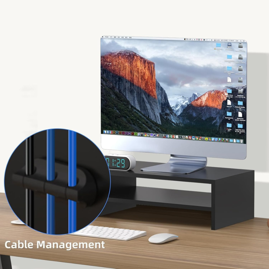 Monitor Stand Riser, Desktop Stand, Computer Stand, Ergonomic Design, Two-Level Design, Desktop Organization, Keyboard Smartphone Storage, Printer Stand