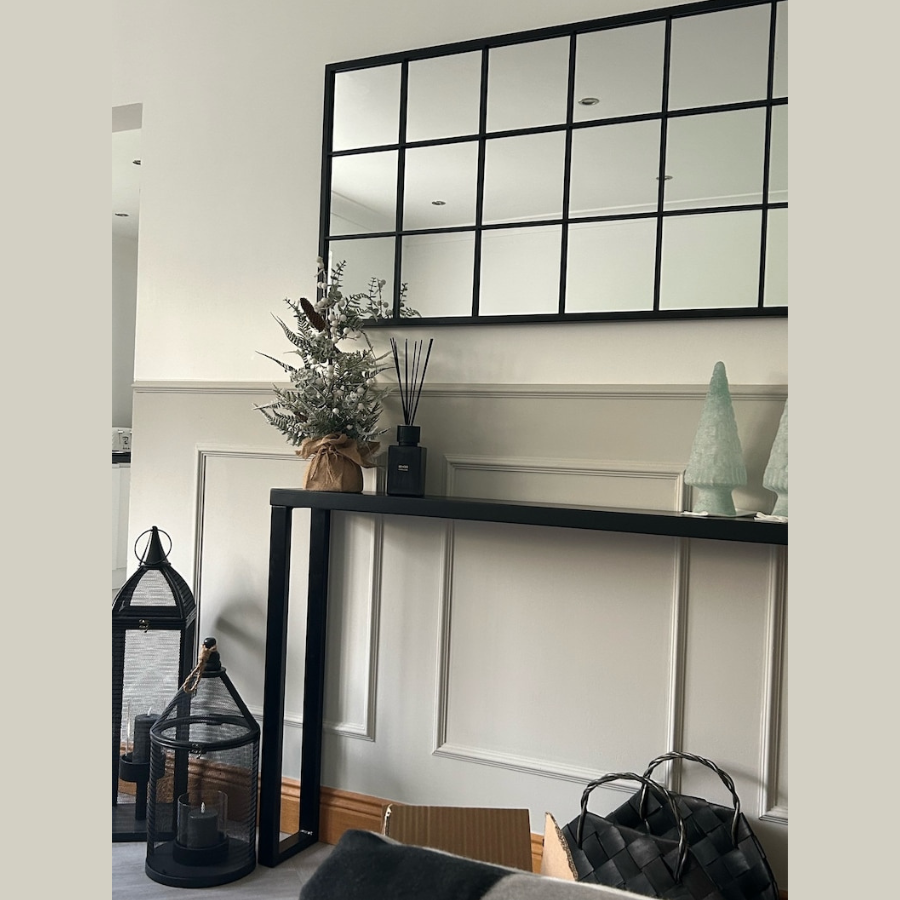 Carpentray 120cm Long Black Console Table With Handmade Industrial Steel legs | Hallway Table | Radiator cover |Custom Sizes and Colours 80-120cm