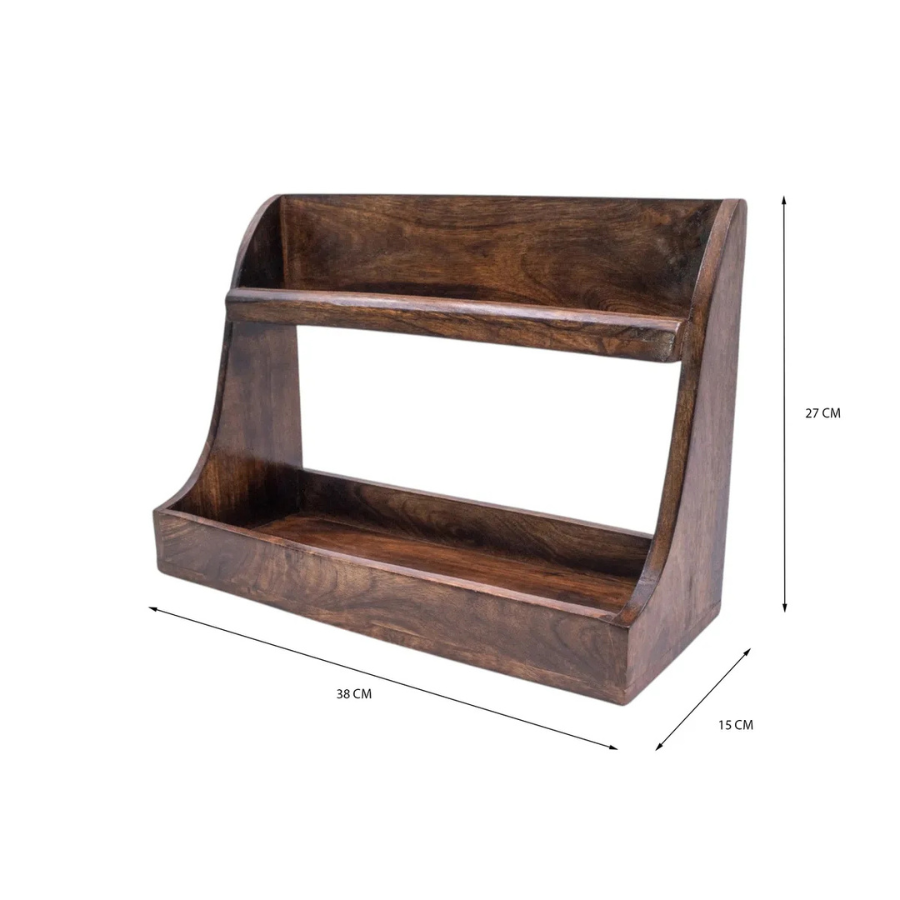 Carpentray Handcraft Wooden Decorative Bathroom/Kitchen Rack/Shelf-Rustic/Wall Shelf & Elegant Centepiece For Bathroom & Kitchen (38 X 27 X 15 )