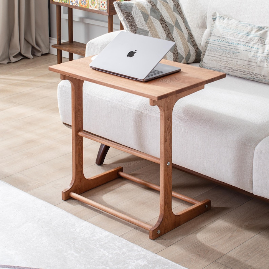 Carpentray C Shaped Side Table, Laptop Table, Nesting Table, TV Tray Table, Wooden End Table, Work Table, Sofa Side Table, Table for Couch, Snack Table