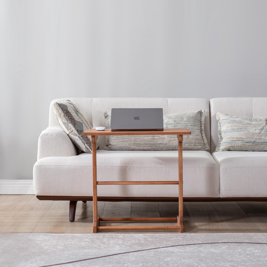 Carpentray C Shaped Side Table, Laptop Table, Nesting Table, TV Tray Table, Wooden End Table, Work Table, Sofa Side Table, Table for Couch, Snack Table