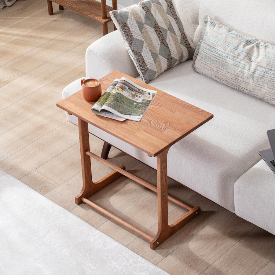 Carpentray C Shaped Side Table, Laptop Table, Nesting Table, TV Tray Table, Wooden End Table, Work Table, Sofa Side Table, Table for Couch, Snack Table