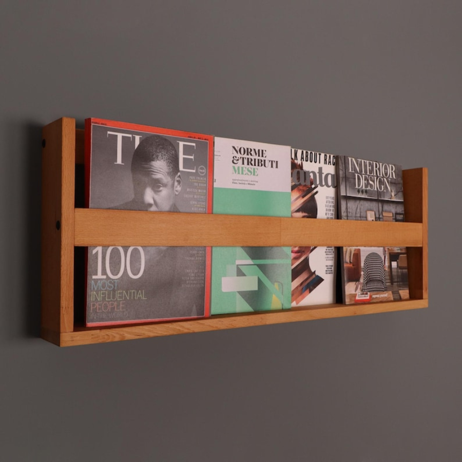 Carpentray wall mountable magazine holder, wooden shelves for Wall, magazine holder Wall, wood magazine rack