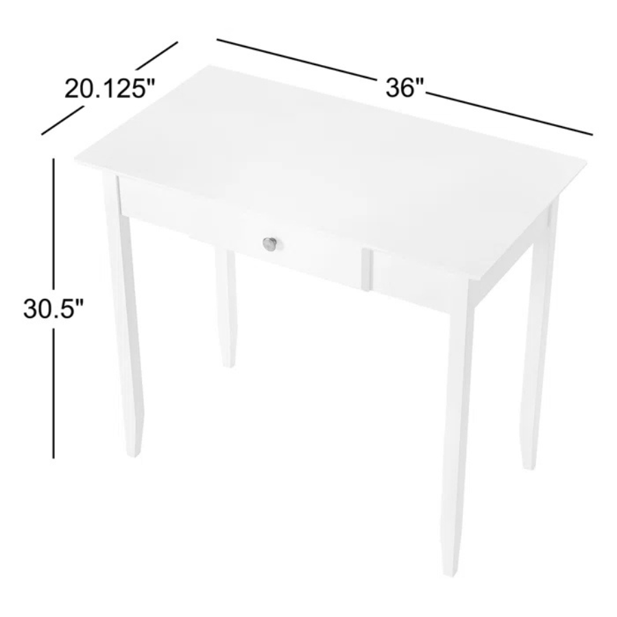Carpentray Solid Wood Writing Desk (Black)