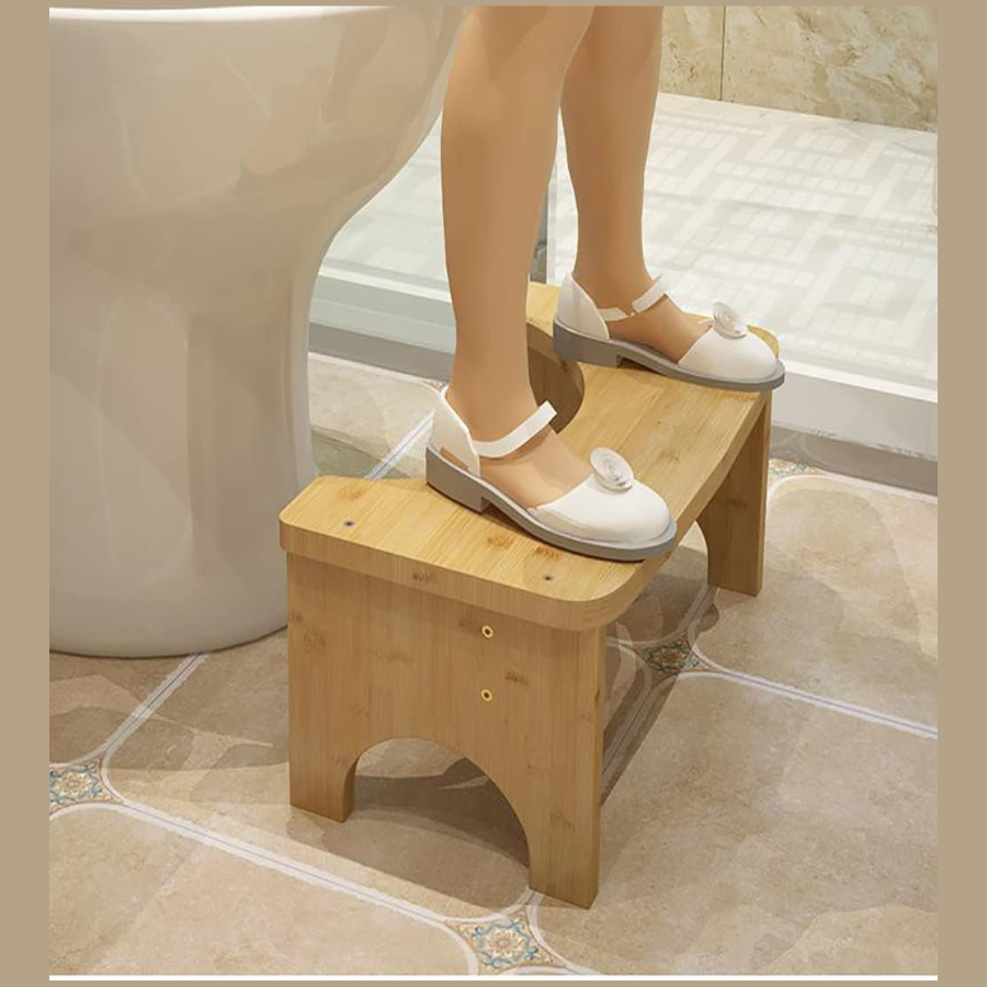 Carpentray Toilet Stool for Adults, 6.5" Toilet Stool Squat Adult Kids, Portable Simple Curve Squat Toilet Potty Stool