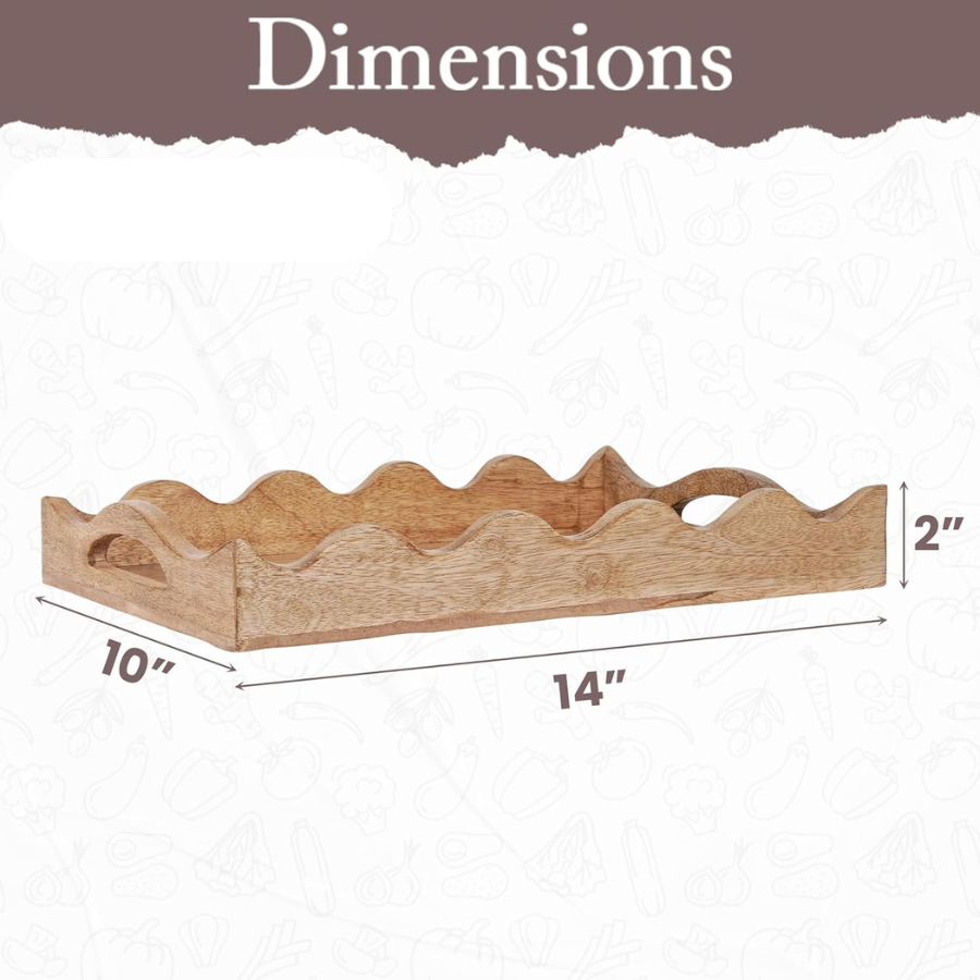 Carpentray Wooden Serving Tray | 10” x 2.5”