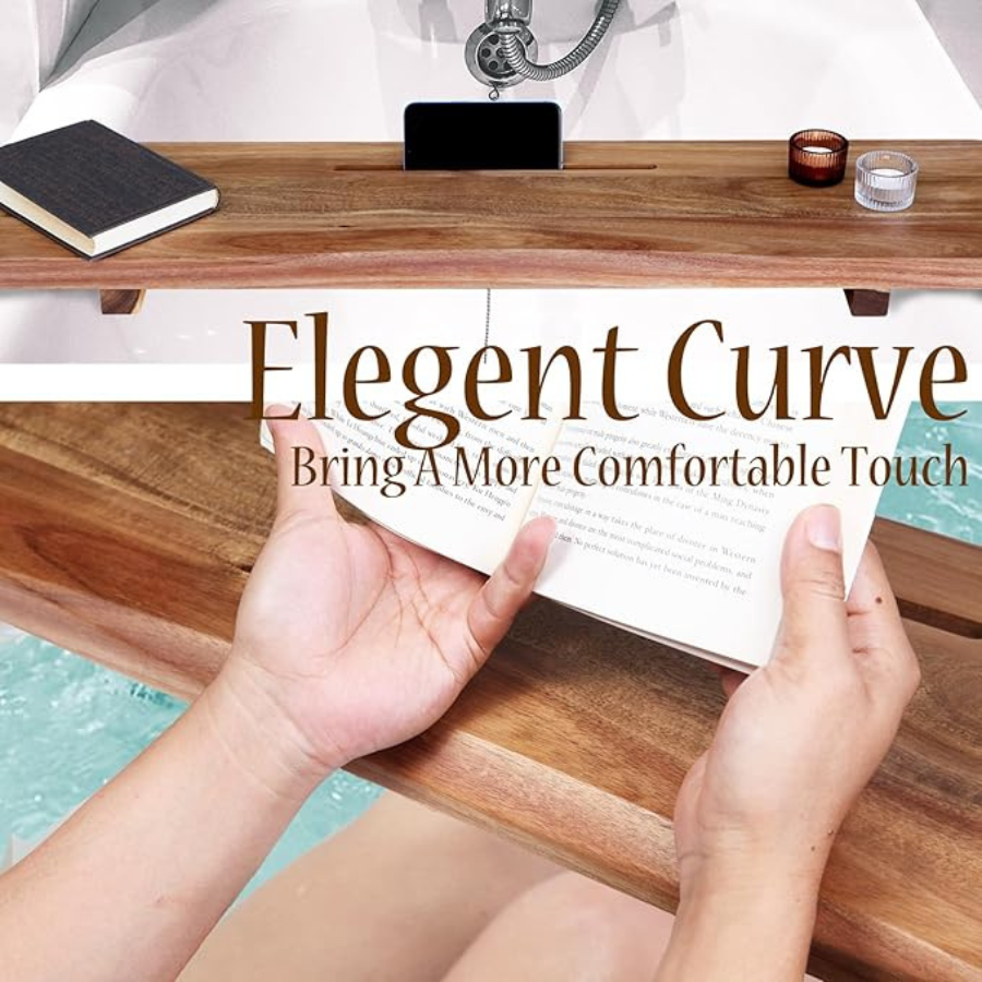 carpentray premium 1.2in thickened wood bathtub tray caddy