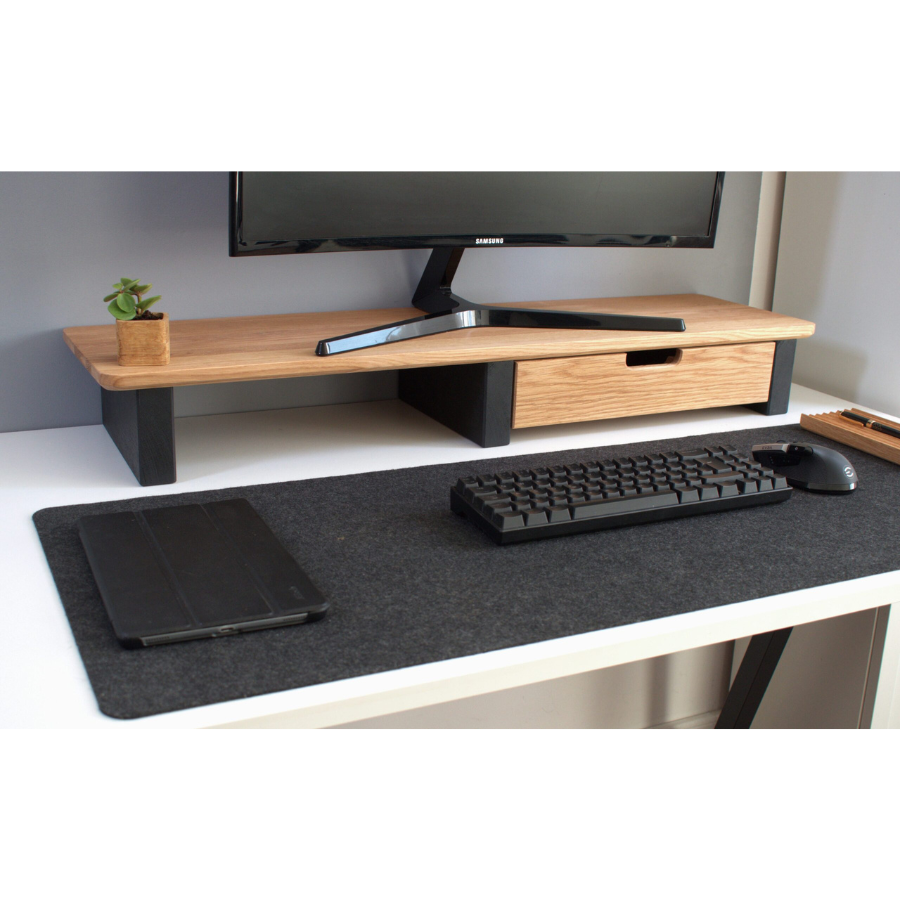 Carpentray 90Cm Long Wooden Monitor riser With 1 Big Drawer
