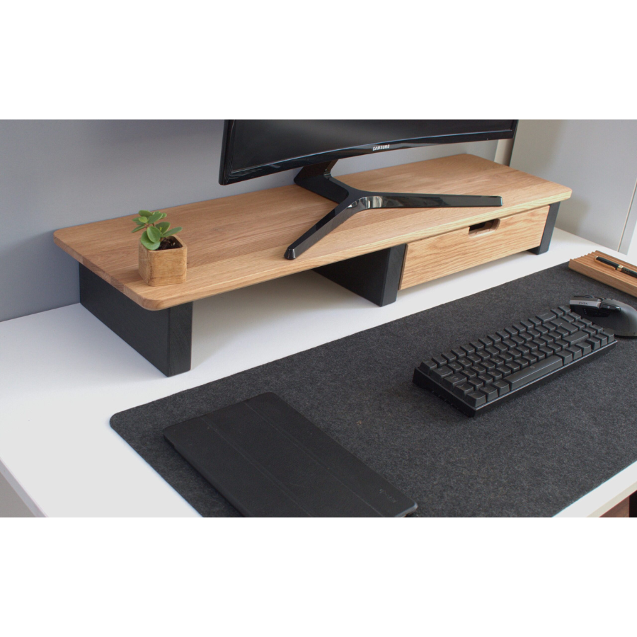Carpentray 100Cm Long Wooden Monitor riser With 1 Big Drawer