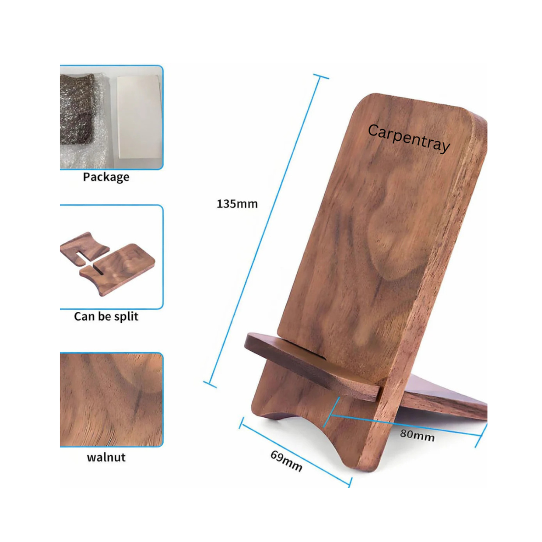 Carpentray Wooden Mobile Stand