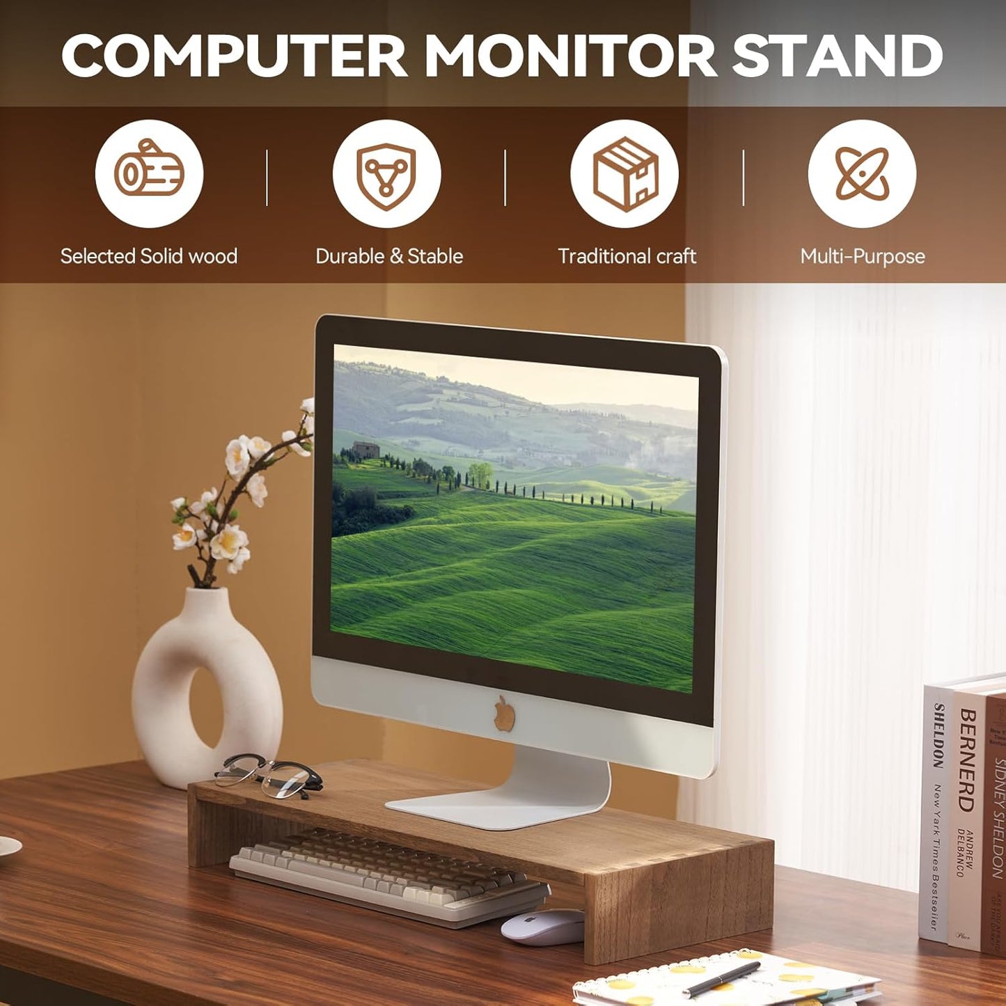 Carpentray 60Cm Long Wooden Monitor Riser