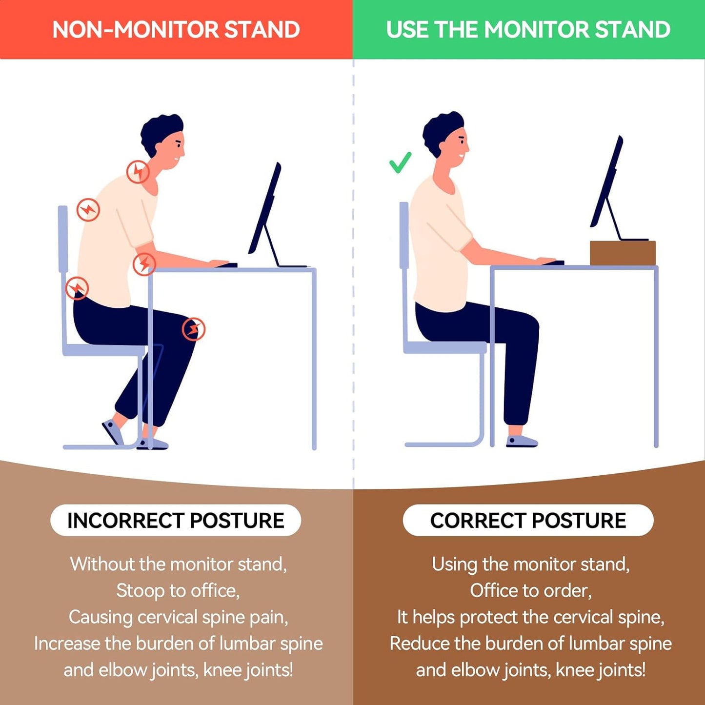 Carpentray 60Cm Long Wooden Monitor Riser