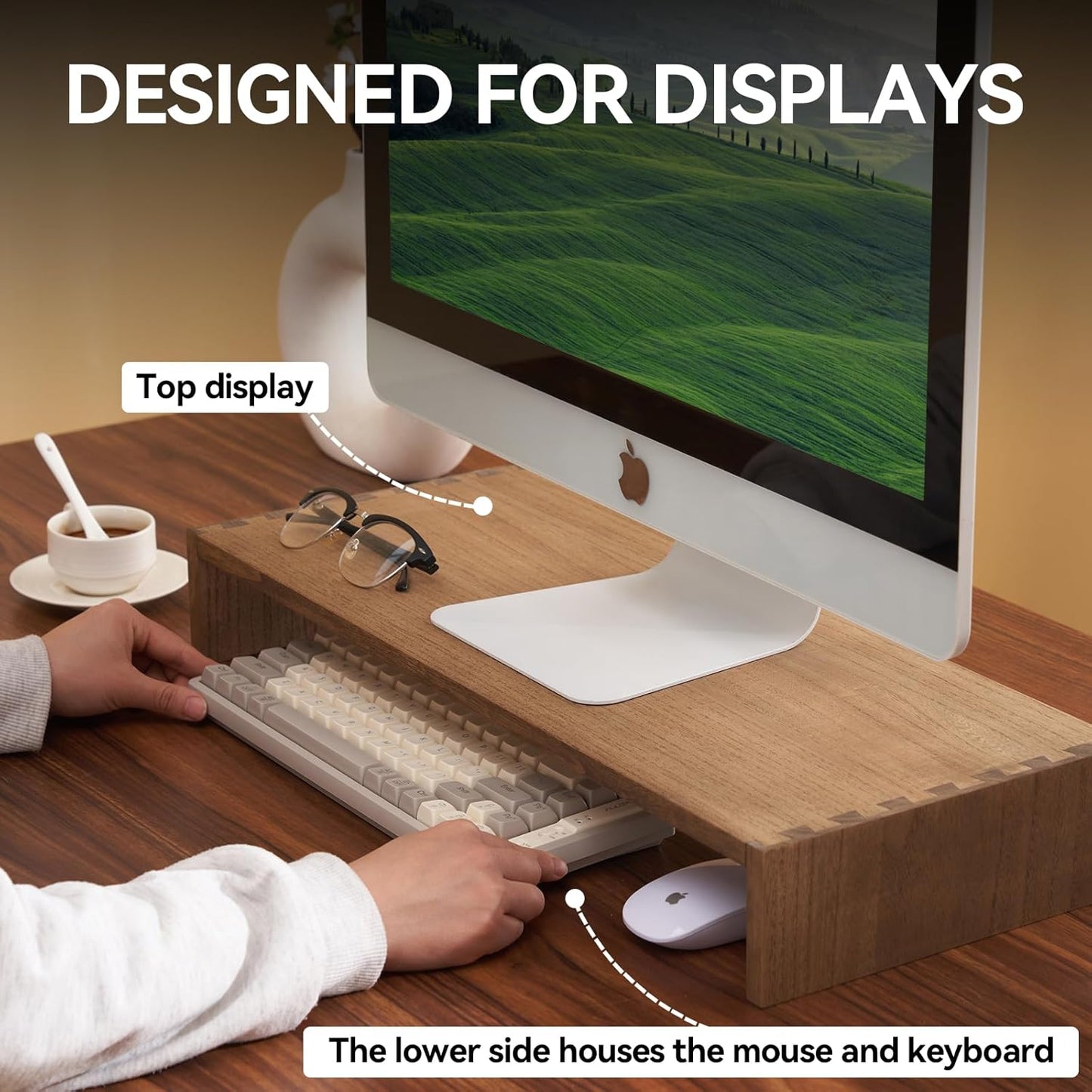 Carpentray 60Cm Long Wooden Monitor Riser