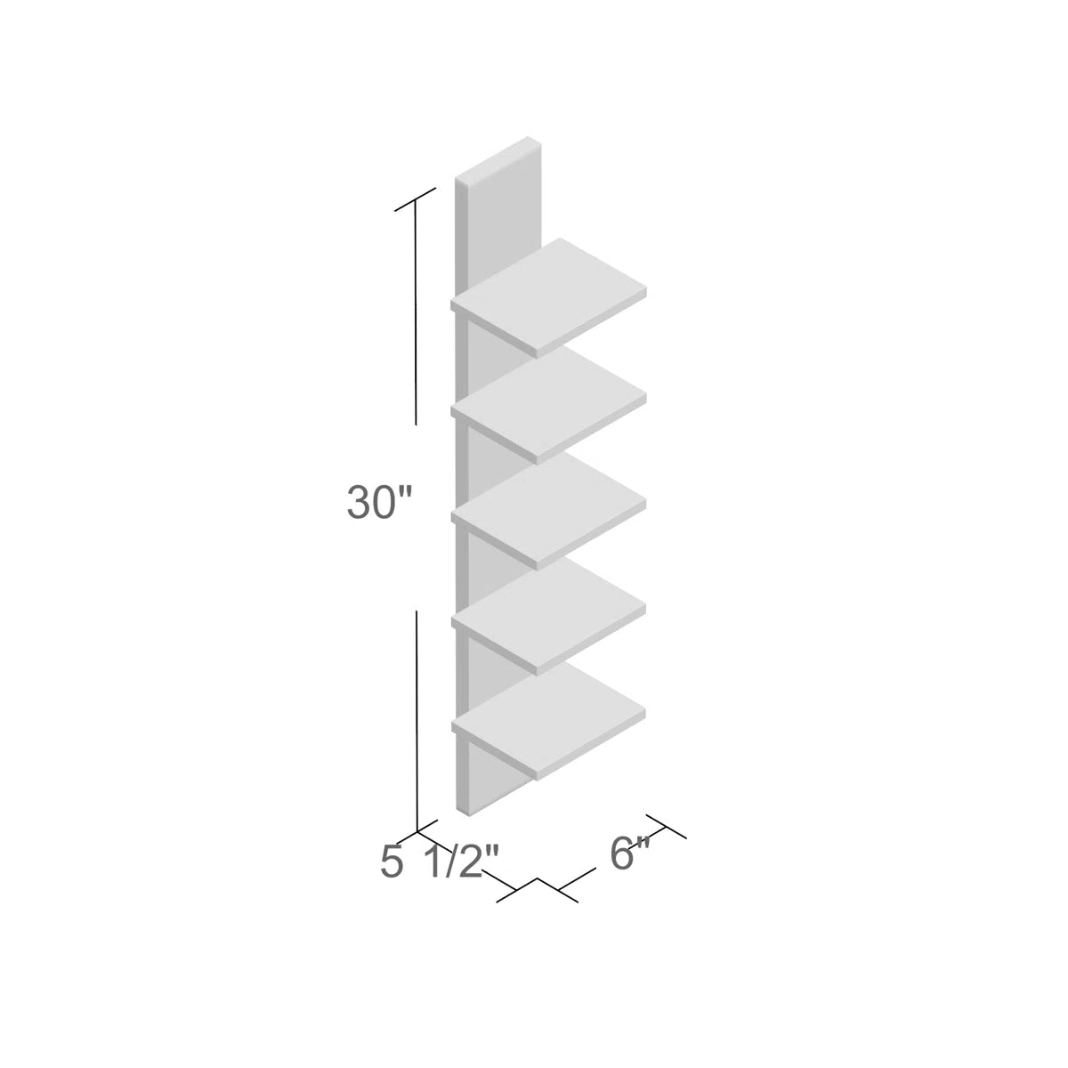 Carpentray 5 Tier Column Wall Shelf