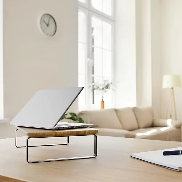 Carpentray Wooden Monitor Riser Metal Legs