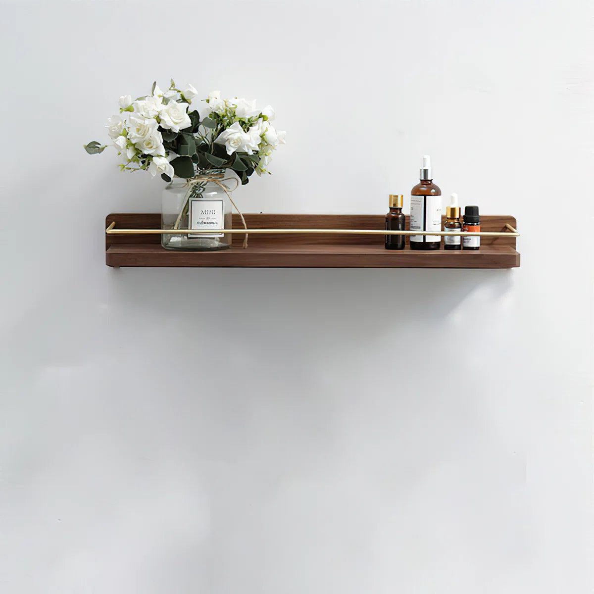 Carpentray 30'' Modern Brass Wooden Shelf