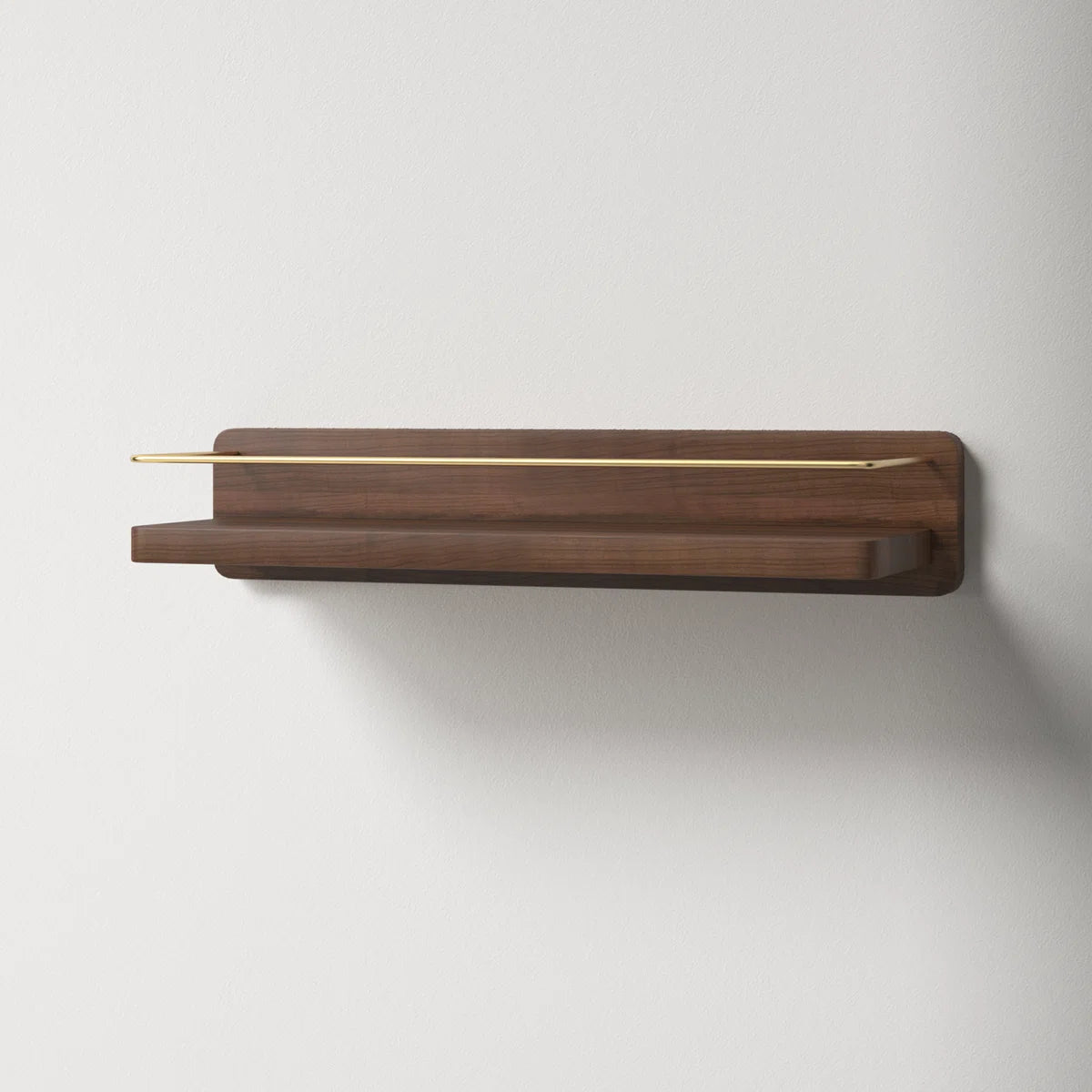 Carpentray 35'' Modern Brass Wooden Shelf